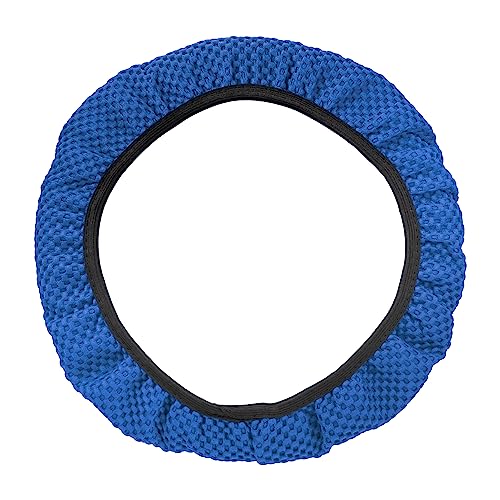 X AUTOHAUX Steering Wheel Cover Universal Elastic Stretch Antislip Breathable Microfiber Ice Silk Interior Trim Wheel Protector for Car Truck SUV Blue - color: Blue