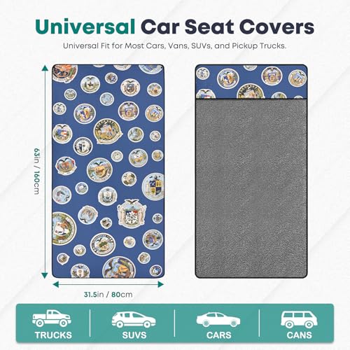 Car Seat Cover Towel, Car Seat Protector Front Seats, Sweat Towel Car Seat Covers for Post Gym Workout, Running, Swimming and Beach, Non-Slip Car Seat Towel Covers Fit for Most Cars Trucks SUV
