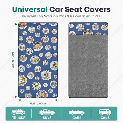 Car Seat Cover Towel, Car Seat Protector Front Seats, Sweat Towel Car Seat Covers for Post Gym Workout, Running, Swimming and Beach, Non-Slip Car Seat Towel Covers Fit for Most Cars Trucks SUV
