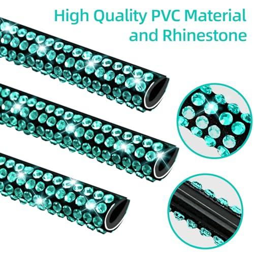 NBTEPEM Bling Car Air Conditioner Decoration Strip for Vent Outlet, 10 PCS Universal Rhinestone Car Vent Outlet Trim Decorations, Bling Interior Accessories for Women and Girls (Aquamrine) - color: Aquamarine