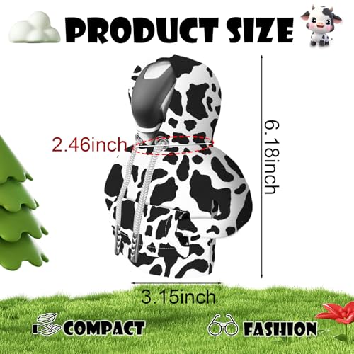 Car Gear Shift Hoodie, Cute Cow Stripe Shifter Knob Hoodie Cover for Cars, Trucks, SUVs, Auto Interior Protector Decoration Gadgets for Women Men 2024