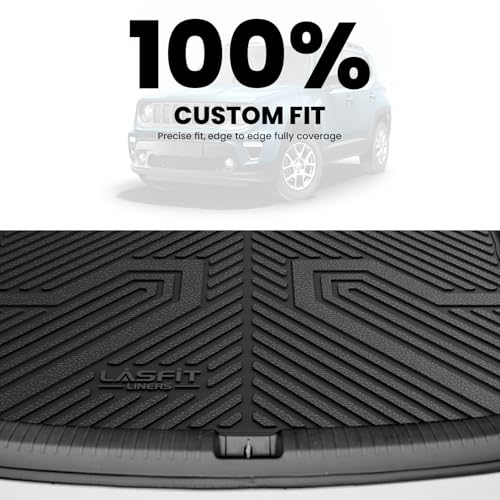 LASFIT Trunk Mat for Jeep Renegade 2015-2023, All Weather TPE Custom Fit Accessories Cargo Mat Liner Trunk Liner, Black - style: Renegade 2015-2023 Cargo Mat