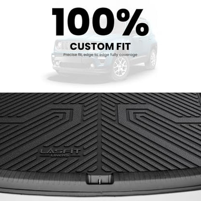 LASFIT Trunk Mat for Jeep Renegade 2015-2023, All Weather TPE Custom Fit Accessories Cargo Mat Liner Trunk Liner, Black - style: Renegade 2015-2023 Cargo Mat