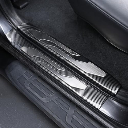 10 Pcs Car Door Sill Protector for 2016-2023 Toyota Tacoma Double & Crew Cab - Premium Stainless Steel & ABS Plastic Door Entry Guards for Tacoma - Easy Install, Scratch Resistant, Waterproof