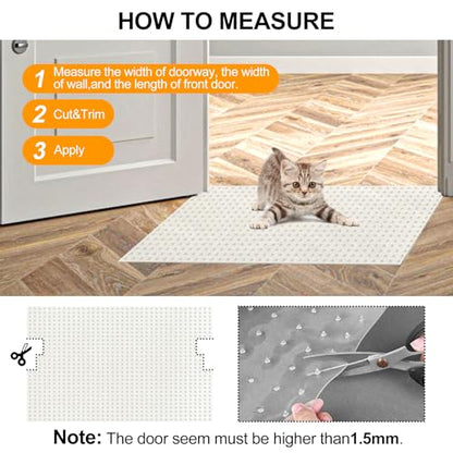 Carpet Protector for Pets 15.7in*3.6FT Cat Scratch Carpet Protector Mat for Doorway Clear Plastic Runners with Spikes to Protect Under Door Carpet Rug Anti Cat Scratch Carpet Stopper Easy to Cut - size: 15.7in*3.6FT