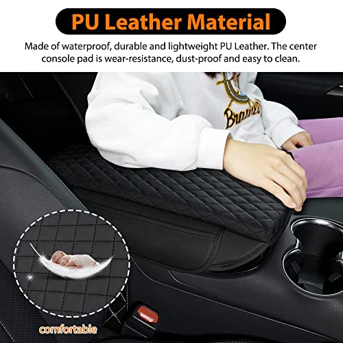 Autorder Center Console Cover for Toyota Venza 2021 2022 2023 2024 Accessories Armrest Cover Anti-Scratch Middle Console Pad Leather Armrest Protector with Pockets