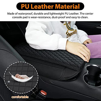 Autorder Center Console Cover for Toyota Venza 2021 2022 2023 2024 Accessories Armrest Cover Anti-Scratch Middle Console Pad Leather Armrest Protector with Pockets