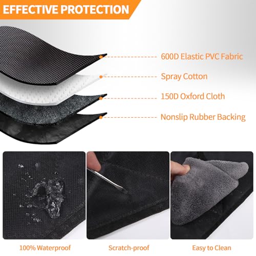 Cargo Liner for Dogs Compatible with Toyota FJ Cruiser 2007-2021, Pet Dog Trunk Cargo Liner, Waterproof Anti-Dirty Pet Cargo Cover Dog Seat Mat, with Bumper Flap Protector (Black) - color: Black