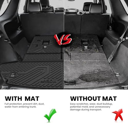 LASFIT Trunk Mat & Backrest Mat for Dodge Durango 2011-2026, Fit 2nd Row Bench Seat(7 Seats) & 2nd Row Bucket Seat (6 Seats), Not for 5 Seats, All Weather TPE Custom Fit Car Mat Cargo Liner, Black - style: 7) Durango 7 Seats | 2011-2026 | Cargo & Backrest