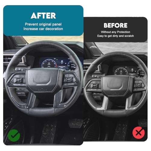 INTGET Steering Wheel Panel Cover for 2024 2025 2026 Toyota Tacoma Accessories/2025 2026 4Runner ABS Plastic Interior(Carbon Fiber, Steering Wheel Panel) - size: Steering Wheel Panel Cover