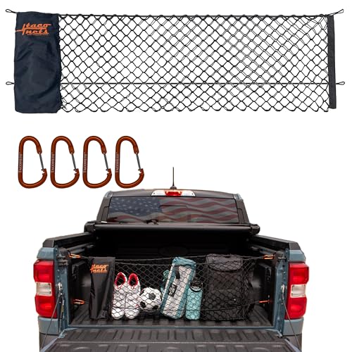 TacoNets Envelope Cargo Net for Ford Maverick - Fits 2022-Current - Upgraded 5mm Bungee - Integrated Storage Bag - Heavy Duty Carabiners - Designed in USA - style: Ford Maverick 2022+