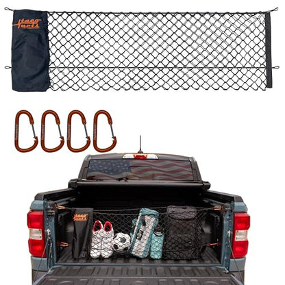 TacoNets Envelope Cargo Net for Ford Maverick - Fits 2022-Current - Upgraded 5mm Bungee - Integrated Storage Bag - Heavy Duty Carabiners - Designed in USA - style: Ford Maverick 2022+