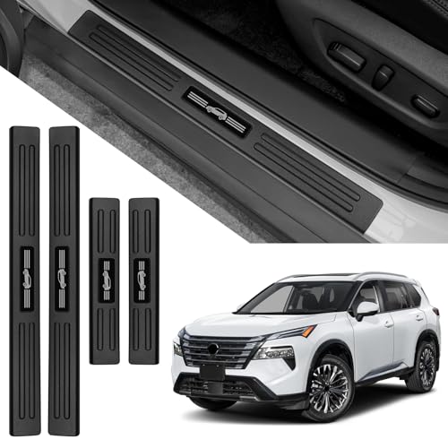 Door Sill Guards Compatible with Nissan Rogue 2021-2025 2026 Accessories ABS Material Door Sill Protector Plate Decoration Front and Rear Door Pedal Kick Protection - color: for Nissan Rogue 2021-2026