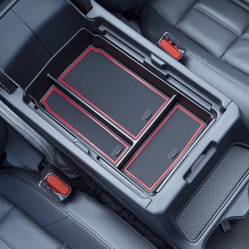 PIMCAR Center Console Organizer for 2023 2024 2025 2026 Honda CR-V LX/EX/EXL/Sport/Sport-L/Sport Touring Hybrid ABS Plastic Material Armrest Box Insert Tray Accessories-Red Trim - color: Armrest Tray-Red Trim