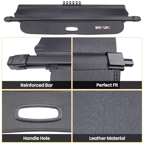 Cargo Cover for Honda CRV 2026 2025 2024 2023, Retractable Cargo Trunk Cover for Honda CRV 2023-2026 (Leather - Extension & Hooks) - style: Leather - Extension & Hooks