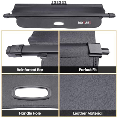 Cargo Cover for Honda CRV 2026 2025 2024 2023, Retractable Cargo Trunk Cover for Honda CRV 2023-2026 (Leather - Extension & Hooks) - style: Leather - Extension & Hooks