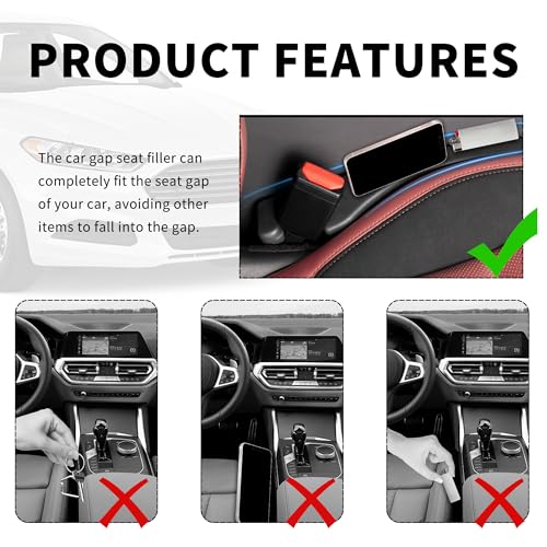 New Car Seat Gap Filler 2 Pack,Flexible Seat Gap Filler Strip to Avoid Dropping Items,Universal in Between Car Seats Catcher/Console Catcher for Cars Accessories Interior