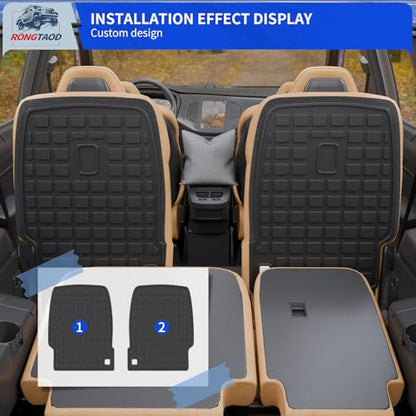 Rongtaod Cargo Mat Compatible with 2020-2025 Hyundai Palisade 7 Seats Trunk Mat Cargo Mat Cargo Liner All Weather Trunk Liner Kick Mat 2024 Palisade Accessories (2nd Row Backrest Mats) - color: 20-25,7-Seat 2nd Row Kick Mats