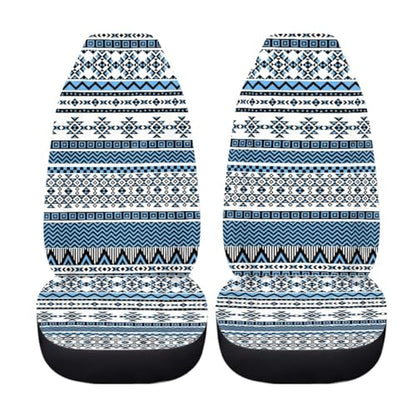 Pehede Car Seat Cover Blue Aztec Ethnic Pattern Front for Cars, Easy to Install Cover Set, Accessories Auto Trucks Van SUV,2 Packs - color: Multi03