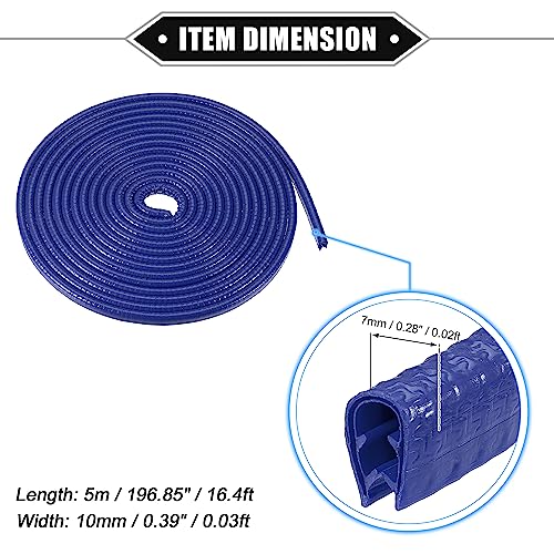 Vehicle Door Edge Guard, 16.4ft U Shape Rubber Edge Trim Seal Strip Protector Universal for Car Truck ATV Boat Multifunctional No Glue PVC Iron Blue - color: Blue