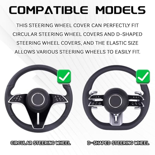 3PCS Carbon Fiber Steering Wheel Cover, Anti-Slip & Segmented Design, Snap on Car Steering Wheel Cover, Universal 99% Vehicle Wrap Grip Protector, Car Interior Accessories (Black) - color: BLACK