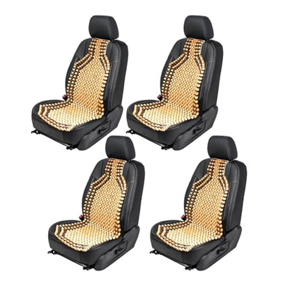 ZONETECH Wood Beaded Seat Cushion 4-Pack - Premium Quality Massaging Double Strung for Stress-Free Driving All Day,Universal Fit for Vehicles and Office Chairs - size: 4 PACK