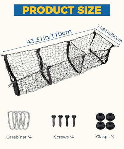 Cargo Net,Cargo Net for SUV,Truck Bed Organizer,Car Accessories Automotive Cargo Nets,3 Pocket Truck Bed Cargo Net,Truck Net Truck Storage,Mesh Storage Net for SUV, Car, Pickup Truck Bed, Etc
