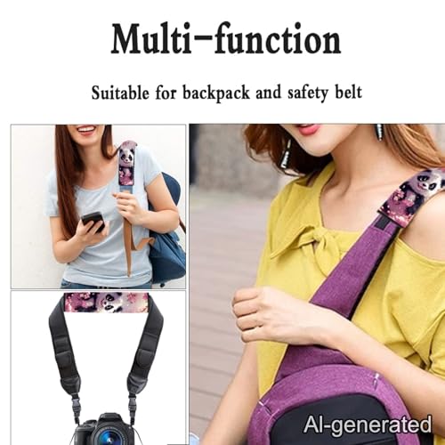Dreaweet Seat Belt Cover Pad Cherry Blossoms Panda Car Accessories Seatbelt Covers for Women Girly 2 Pcs Seatbelt Cushion Soft Shoulder Strap Pad - color: Cherry Blossoms Panda