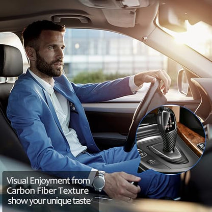 T-carbon Real Carbon Fiber Control Gear Box Shift Knob Panel Frame Cover Trim Protector Compatible with BMW F20 F21 F22 F23 F30 F31 F32 F33 F34 F35 F36 M2 Interior Accessories 2013-18-Glossy Black