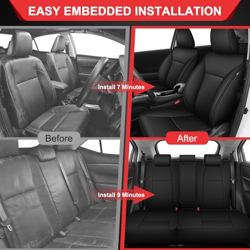 TTX LIGHTING Car Seat Covers for Honda HR-V 2016-2022,Custom Fit Seat Covers for HR-V 5 Seats Waterproof Full Set Breathable Faux Leather Custom Fit Car Protector Cushion Accessories - size: 10.HR-V 2016-2022 5 Seat Full Set