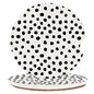 Absorbent Car Cupholder Coaster 2 Pack,Ceramic Stone with a Finger Notch for Women & Lady,Cork Base Drink Coasters 2.56 Inch,Cute Auto Accessories Gifts - Cute Black Polka Dot