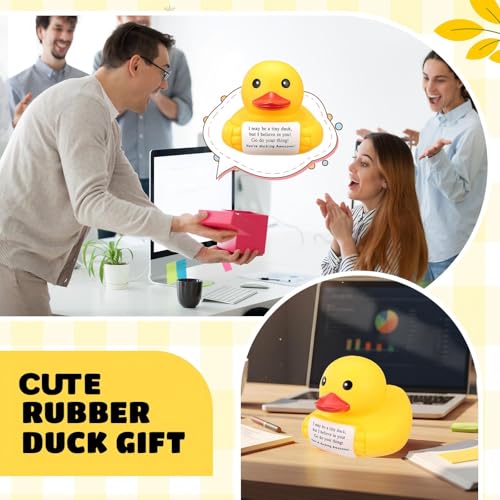 Civaner 7 Inch Emotional Giant Rubber Duck with Positive Message Thank You Gifts Motivational Rubber Duck Gift for Desk, Office, Home Decor Graduation(I Believe in You) - style: I Believe in You