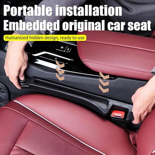 2 Pack Upgrade TPU Universal Dual Car Seat Gap Filler with Hooks, 4 in 1 Black Car Gap Plug Seat Fillers with Hook Odorless for Cars SUV, Console Side Gap Storage Organizer with Charge Cable Hole - color: Black-2PCS with Hook