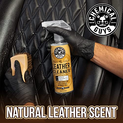 Chemical Guys Leather Cleaner and Conditioner Kit - Car Cleaner and Conditioner, Safely Cleans & Conditions Leather Car Interiors, Furniture, Shoes, Boots, Bags, Apparel & More, 2 Bottles (16 oz Each) - style: 16 Fl Oz KIT