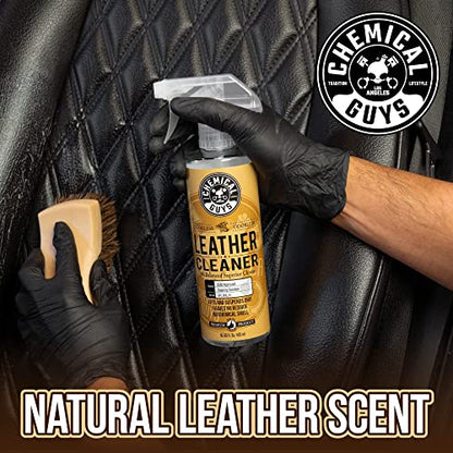 Chemical Guys Leather Cleaner and Conditioner Kit - Car Cleaner and Conditioner, Safely Cleans & Conditions Leather Car Interiors, Furniture, Shoes, Boots, Bags, Apparel & More, 2 Bottles (16 oz Each) - style: 16 Fl Oz KIT