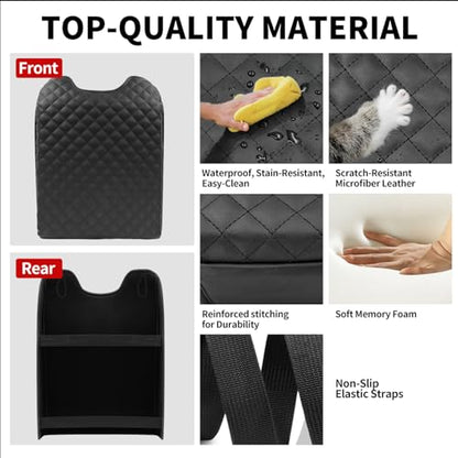 Center Console Cover Compatible with Ford F150 2015-2020/2017-2022 F250 F350 F450 / 2018-2024 Expedition Accessories, Premium Leather Car Armrest Cover Pad (Bucket Seat Only) - size: 2015-2020 Ford F150