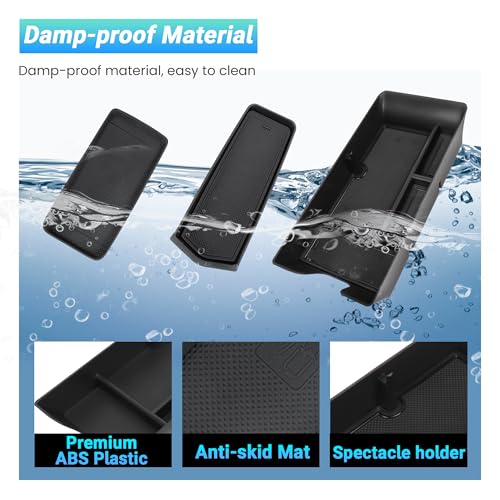 Center Console Organizer 3PC Compatible with 2025-2026 Toyota Camry Accessories, Armrest Storage Box, Charging Zone Anti-Slip Mat and Gear Shifter Right Side Console Organizer Tray - size: Center Console Organizer 3PC