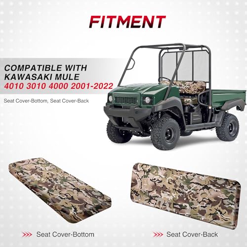 Mule Seat Cover, UTV Front Bench Seat Cover Fit for Mule 3000 3010 3020 4000 4010 2001-2024,1680D Oxford Fabric Waterproof Camo