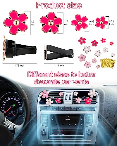 12Pcs PGRODE Car Air Vent Clips with Fragrance Pads, Cute Air Fresheners Clip Car Decor Accessories for Women and Girls, Interior Aesthetic (Daisy)