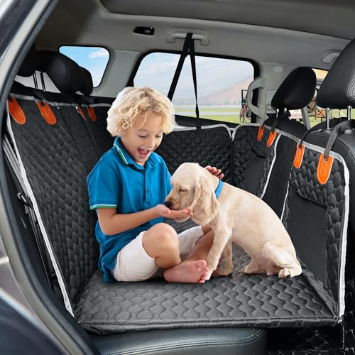 Back Seat Extender,Dog Car Seat Cover,Waterproof Pet Hammock Travel Bed,Durable Camping Air Mattress,Non Inflatable Car Bed Mattress Easy Clean for Car SUV Truck (Black) - color: Black