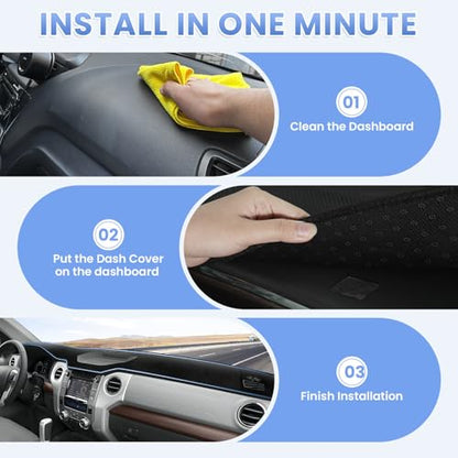 Sunsdrew Dash Cover for 2014-2021 Toyota Tundra Dashboard Cover Mat for Tundra Suede Dash Mat Accessories Sun Shade Nonslip Mesh Protector No Glare - size: 14-21 Tundra Dash Cover