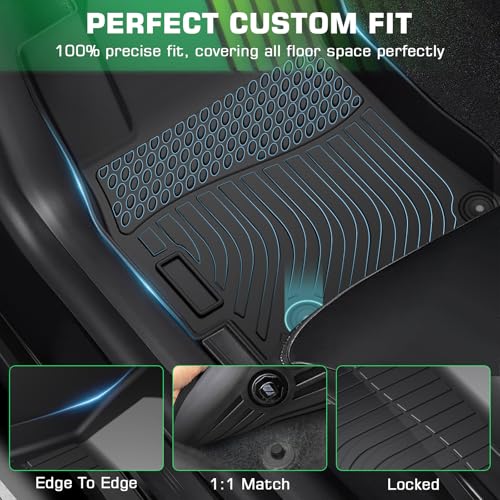 Floor Mats & Cargo Liner for Hyundai Elantra 2017-2020 (Not for Elantra GT), All Weather TPE Custom Fit Floor Liner for Hyundai Elantra Anti-Slip Front & 2nd Row & Trunk Mat