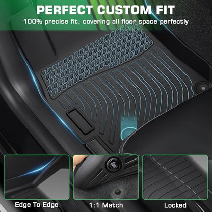 Floor Mats & Cargo Liner for Hyundai Elantra 2017-2020 (Not for Elantra GT), All Weather TPE Custom Fit Floor Liner for Hyundai Elantra Anti-Slip Front & 2nd Row & Trunk Mat