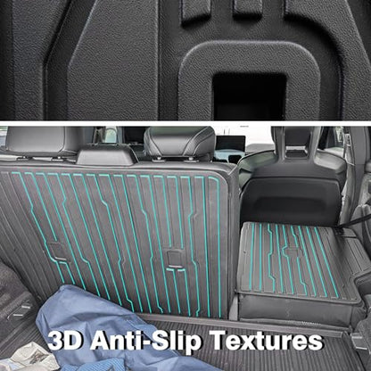 BestEvMod Vehicle Mat Cargo Liner Compatible with Mustang Mach E 2021-2026 Cargo Liner Trunk & Second Row Seats Back Mat Set of 2 All Weather Seat Protector Mat(Trunk Mat+Seats Back Cover) - style: Trunk Mat+Seats Back Cover