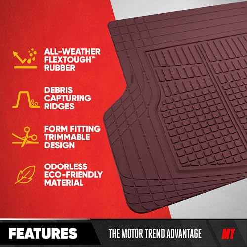 Motor Trend FlexTough Rear Cargo Mat – Heavy-Duty Trimmable Car Trunk Mat for Back of SUV, Universal Rear Cargo Liner for SUV, Flexible Trunk Liner, Automotive Floor Mats & Cargo Liners (Burgundy) - color: Burgundy