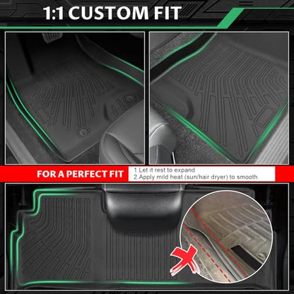 Floor Mats for Toyota Highlander 2001-2007, NOT for with 3rd Row or Hybrid, ONLY 5 Seats, TPE Mats for Highlander Base Limited Sport,Waterproof Custom Fit Floor Liners & Backrest Mat &Cargo Liner