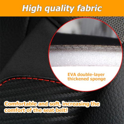 2PCS Car Seat Belt Cover, Carbon Fiber Seatbelt Shoulder Protection, Soft Car Seat Belt Strap Cushion Protect Your Neck and Shoulder, Car Accessories Seat Belt Pad for Car Truck (Black) - color: Black