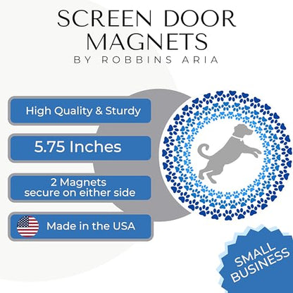 Screen Door Magnets Double Sided – Keep People, Kids, and Dogs from Running into the Screen Door - Robbins Aria Dog Mosaic - color: Dog Mandala Mosaic