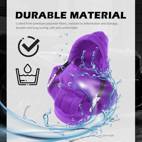 OFBAND Funny Car Gear Shift Cover,Cute Car Gear Shift Hoodie as Christmas Cars Decorations,Universal Soft Shifts Knob Cover Protects from Wear & Dust (Purple) - color: Purple