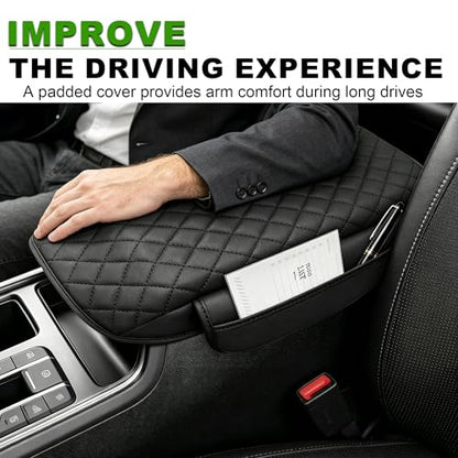 Center Console Cover with Side Pocketes for Kia Sorento 2021-2026 Accessories, Armrest Cover Thickened PU Leather Car Armrest Box Cushion Pad Protector Diamond Stitching - size: for Kia Sorento 2021-2026